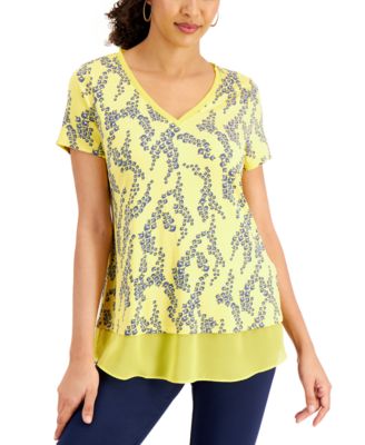 macys yellow tops