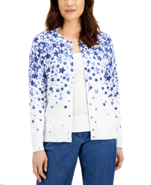 Karen Scott Star-Print Cardigan Created for Macy's