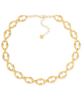 Photo 1 of Alfani Gold-Tone Sculptural Link Collar Necklace, 17" + 2" extender, Cr