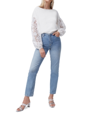 FRENCH CONNECTION JOSEPHINE LACE-SLEEVE SWEATER