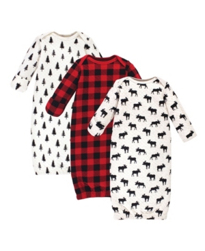 Hudson Baby Boys and Girls Quilted Cotton Gowns Pack of 3