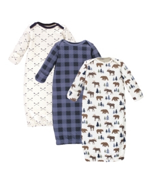 Hudson Baby Boys and Girls Quilted Cotton Gowns Pack of 3