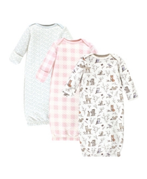 Hudson Baby Boys and Girls Quilted Cotton Gowns Pack of 3