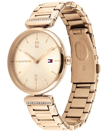 Tommy Hilfiger - Women's Carnation Gold-Tone & Crystral Bracelet Watch 34mm