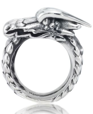 Men's Dragon Coil Ring in Stainless Steel