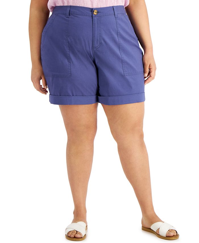 Style & Co Plus Size Rolled-Cuff Shorts, Created for Macy's 