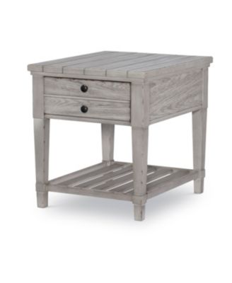 Furniture - Belhaven 1 Drawer End Table in Weathered Plank Finish Wood
