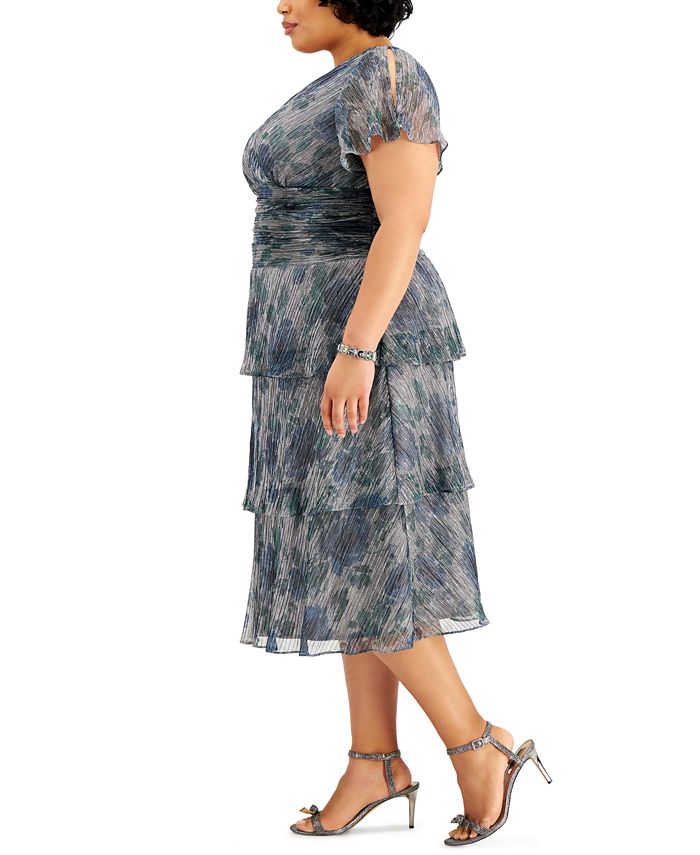 SL Fashions Plus Size Tiered Fit & Flare Dress & Reviews - Dresses ...