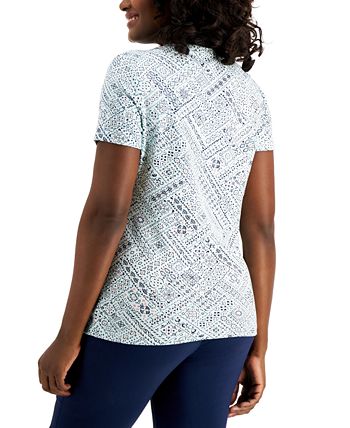 Leap Higher Mixed Print Henley