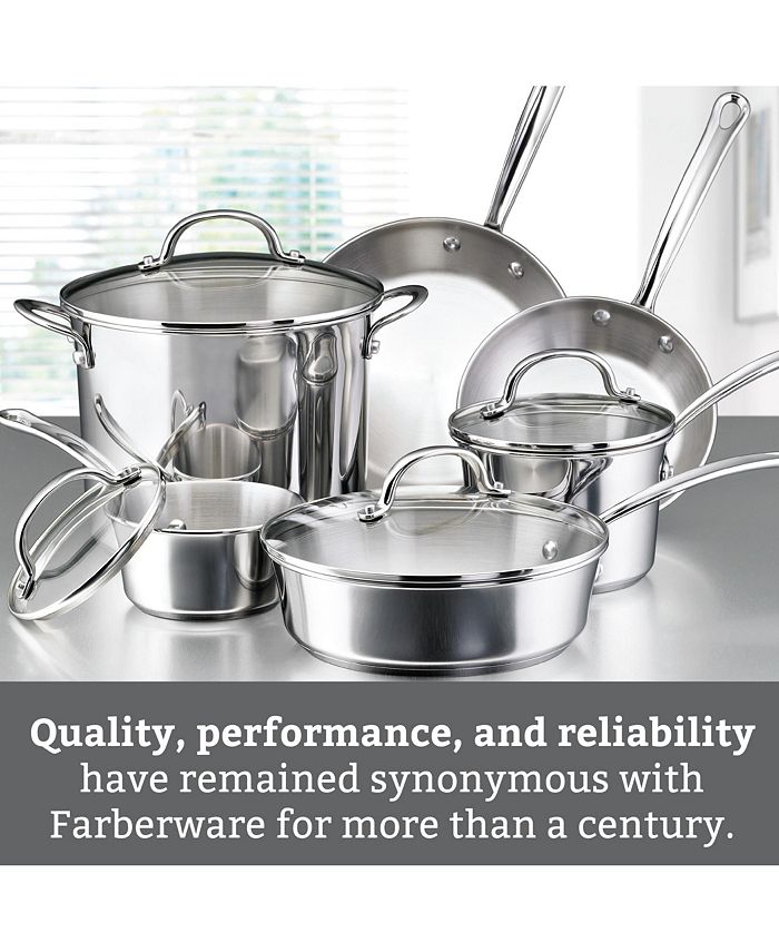 Farberware Millennium Stainless Steel 10Pc. Cookware Set Macy's