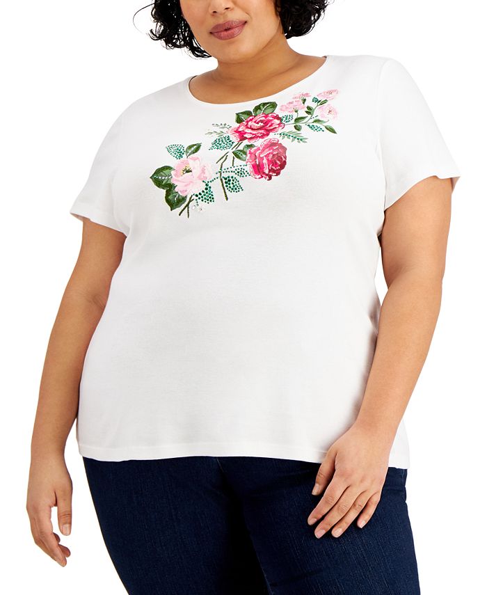 Macy's womens plus sales size karen scott tops