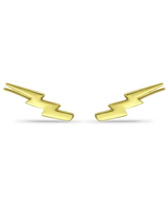 Lightning Bolt Ear Crawler Earrings in 18k Gold Over Sterling Silver or Sterling Silver