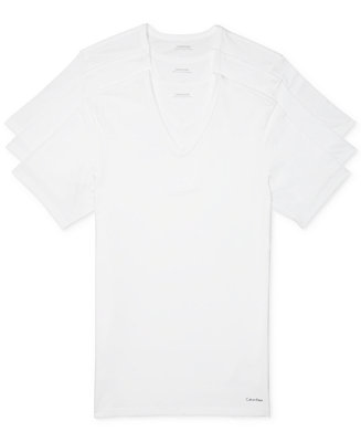 Calvin Klein Men's 3-Pack Cotton Classics V-Neck Slim-Fit T-Shirts - Macy's