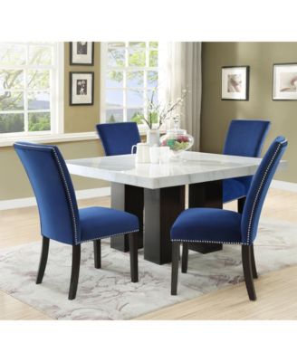 Furniture CLOSEOUT! Camila 5-Pc. Dining Set (Square 54" Marble Table & 4 Dining Chairs)