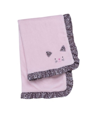 Little Me Baby Girls Embroidered Satin Kitten Baby Blanket
