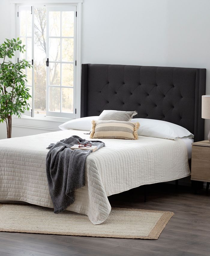 Dream Collection Wingback Queen Size Upholstered Headboard & Reviews