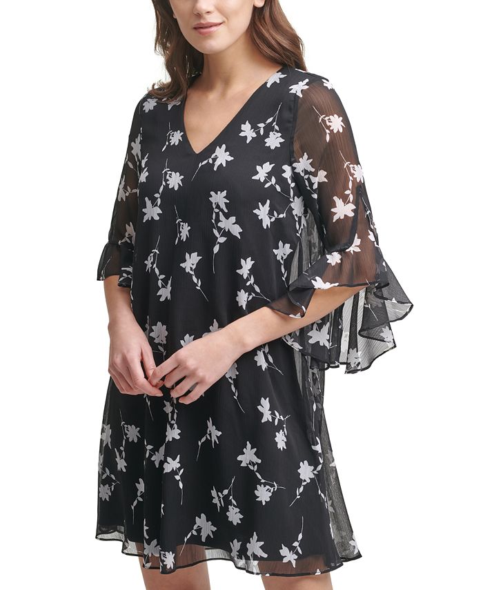 calvin klein ruffle sleeve