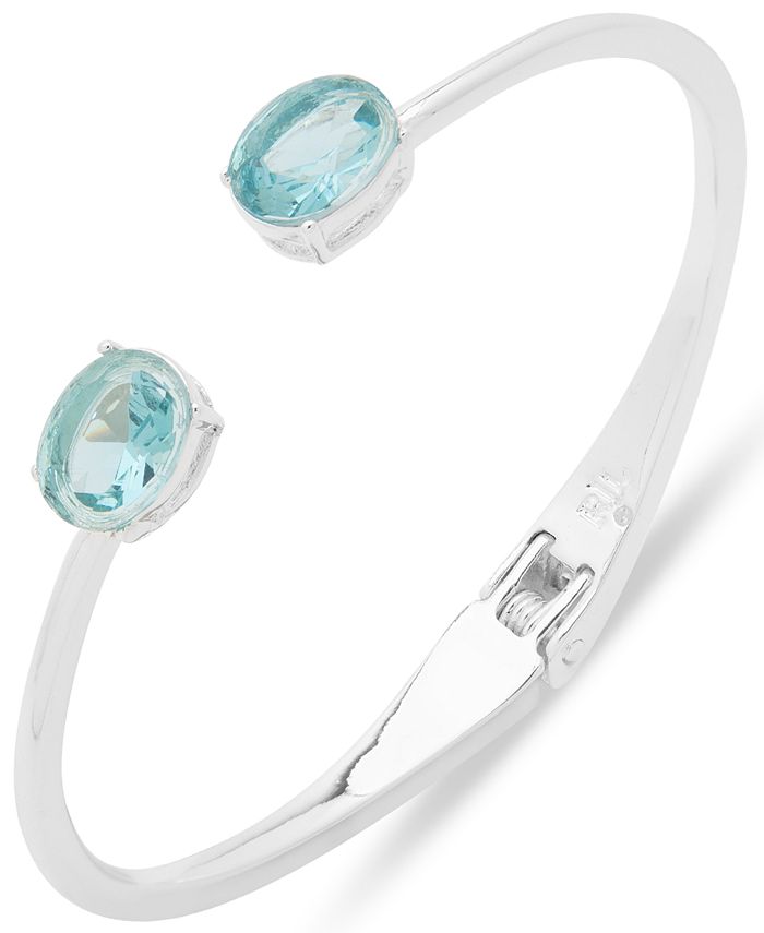 Lauren Ralph Lauren SilverTone Colored Oval Crystal Cuff Bracelet Macy's