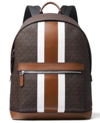 MICHAEL KORS MENS Cooper Embossed Faux Leather and Logo Stripe Backpack good Style# 3