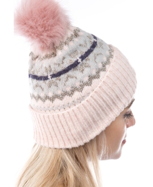 Marcus Adler Fairisle Pom Beanie Hat