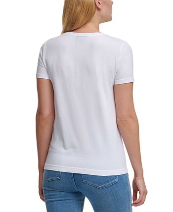 DKNY Short Sleeve Sequin Pocket T-Shirt - Macy's