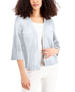 Jm Collection Petite Open 3/4-Sleeve Cardigan Created for Macy's