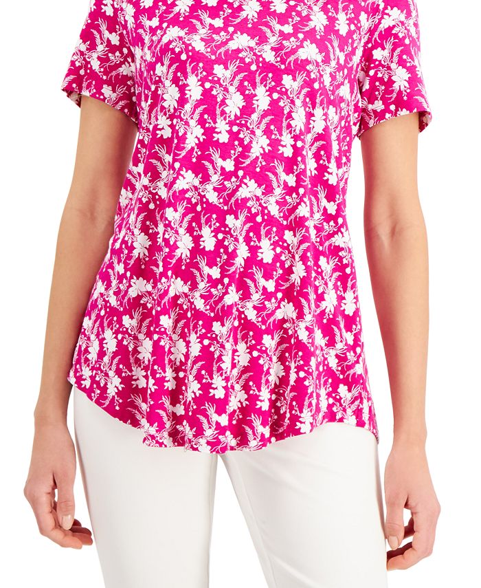 JM Collection ShortSleeve Printed Top, Created for Macy's & Reviews Tops Women Macy's