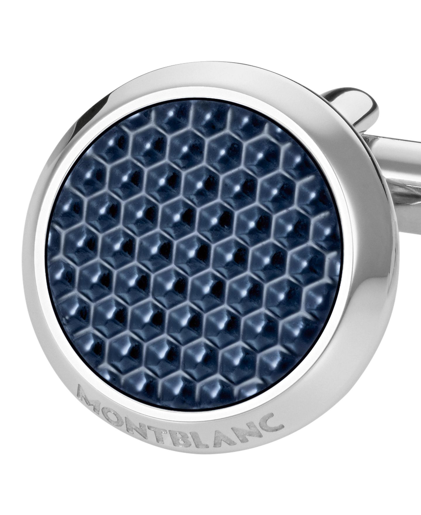 Запонки Montblanc Unisex Meisterstück Classic Stainless Steel with Blue Lacquer Inlay Cuff Links 112904 — фото 2