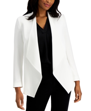 Kasper Open-Front Wing-Collar Jacket