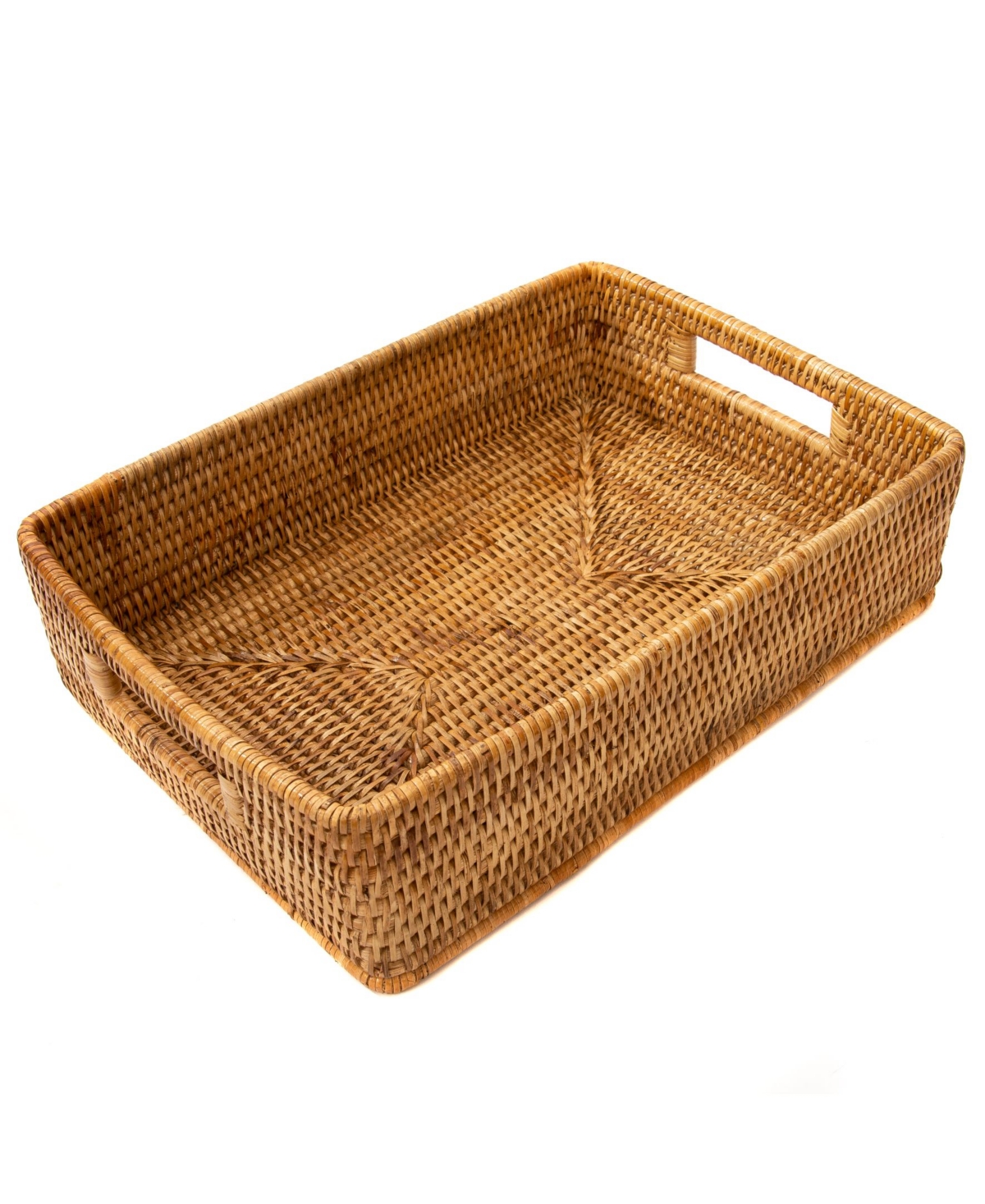 Artifacts Trading Company Rattan Rectangular Storage Basket with Rounded Corners