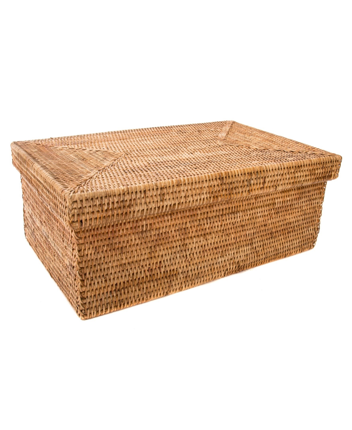 Shop Artifacts Trading Company Artifacts Rattan Rectangular Storage Box With Lid In Honey Brown