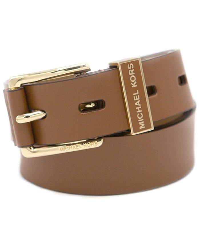 Michael Kors Plus Size Bias-Cut Leather Belt - Macy's