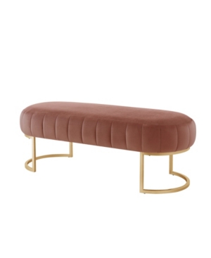 Nicole Miller Flavia Upholstered Bench In Open Pink