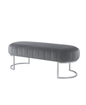 Nicole Miller Flavia Upholstered Bench In Light Gray