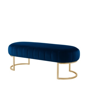 Shop Nicole Miller Flavia Upholstered Bench In Navy