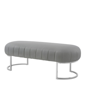 Nicole Miller Flavia Upholstered Bench In Gray