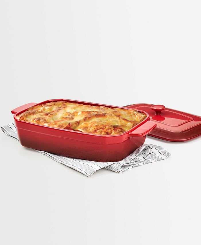 Martha Stewart Collection Stoneware Lasagna Pan with Lid, Created for