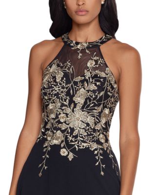 Embellished Chiffon Illusion Gown