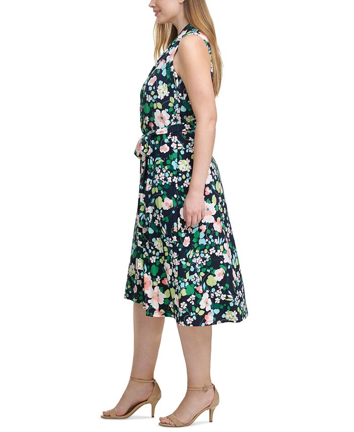 Tommy Hilfiger Plus Size Floral-Print Jersey Midi Dress - Macy's