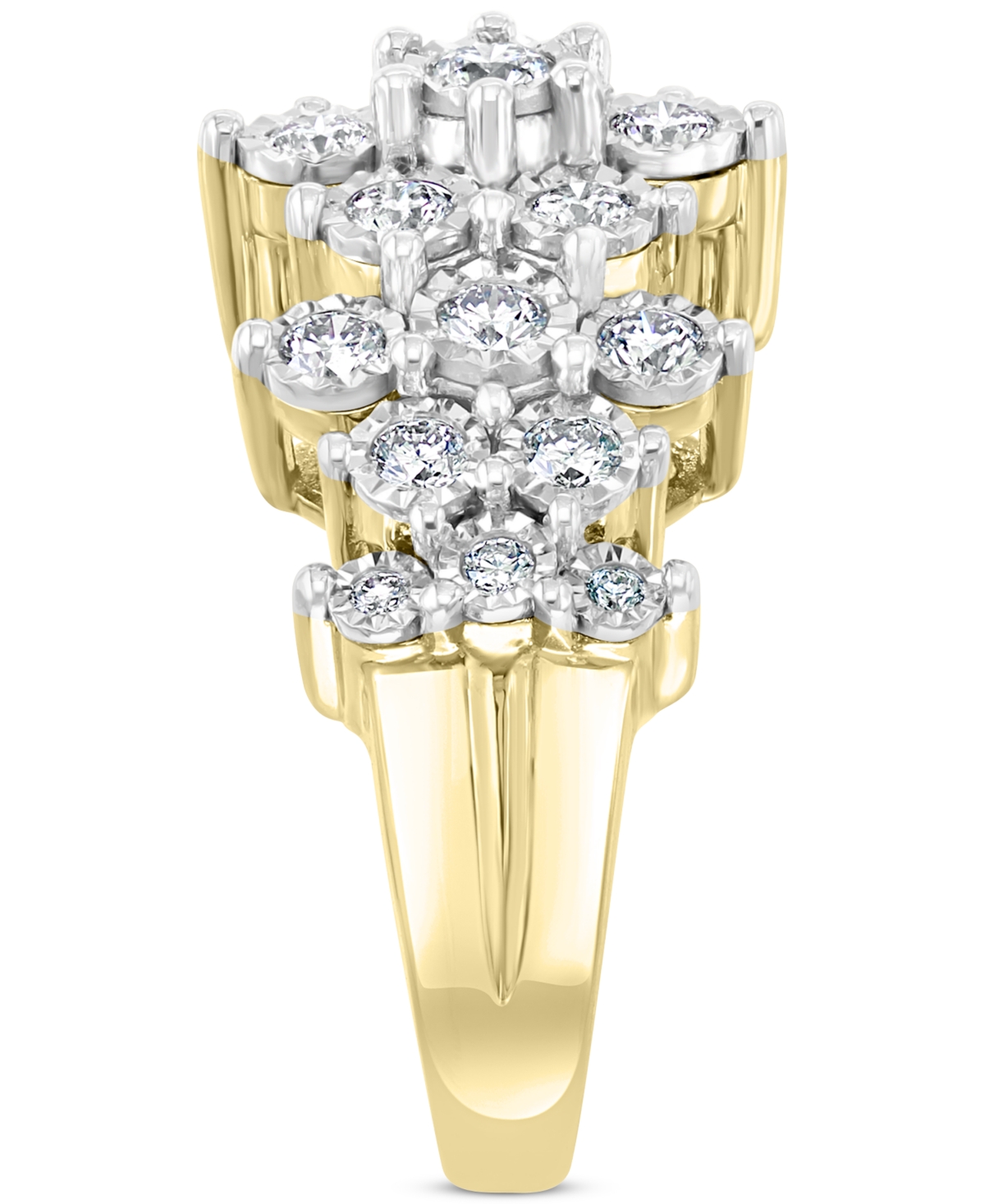 Effy Diamond Cluster Ring (1 ct. t.w.) in 14k White Gold or 14k& White Gold - Yellow/White Gold
