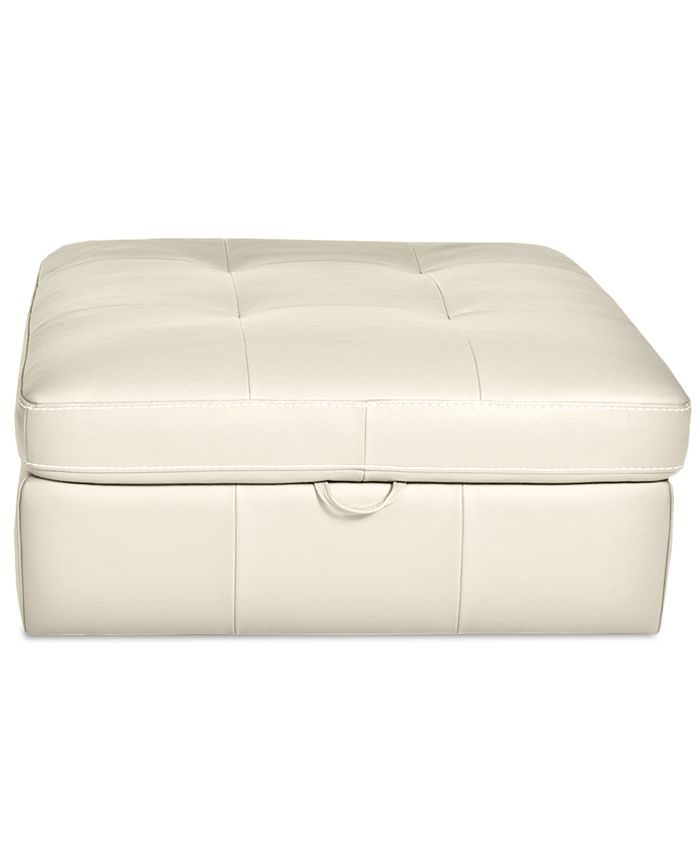 Furniture CLOSEOUT Julius Leather Storage Ottoman Created for