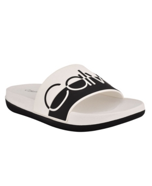 Calvin Klein Women's Brantley Logo Beach Slide Sandals Women's Shoes