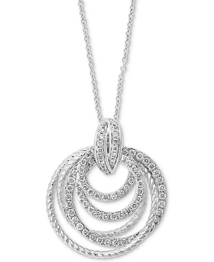 EFFY Collection - Diamond Multi-Loop 18" Pendant Necklace (1 ct. t.w.) in 14k White Gold