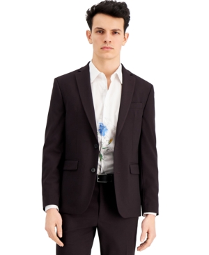 INC INTERNATIONAL CONCEPTS MEN'S SLIM-FIT BURGUNDY SOLID SUIT JACKET, CREATED FOR MACY'S