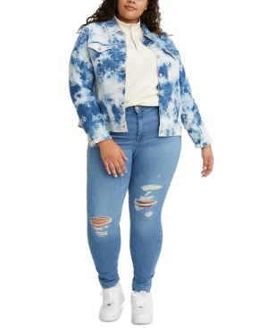 Levi's TRENDY PLUS SIZE 721 RIPPED SKINNY JEANS