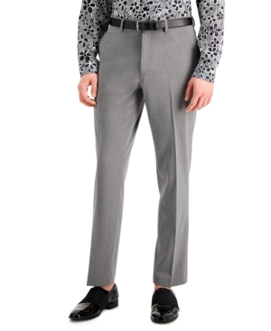 Inc International Concepts Men's Slim-fit Gray Solid Suit Pants, Created For Macy's In Pure Grey