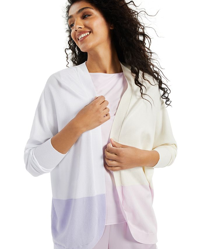 Alfani Women's Open Front Cardigan Blue Size 0X