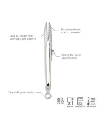 Tip Top Tongs, Easy-Grip Kitchen Tongs for Cooking With Silicone Tips