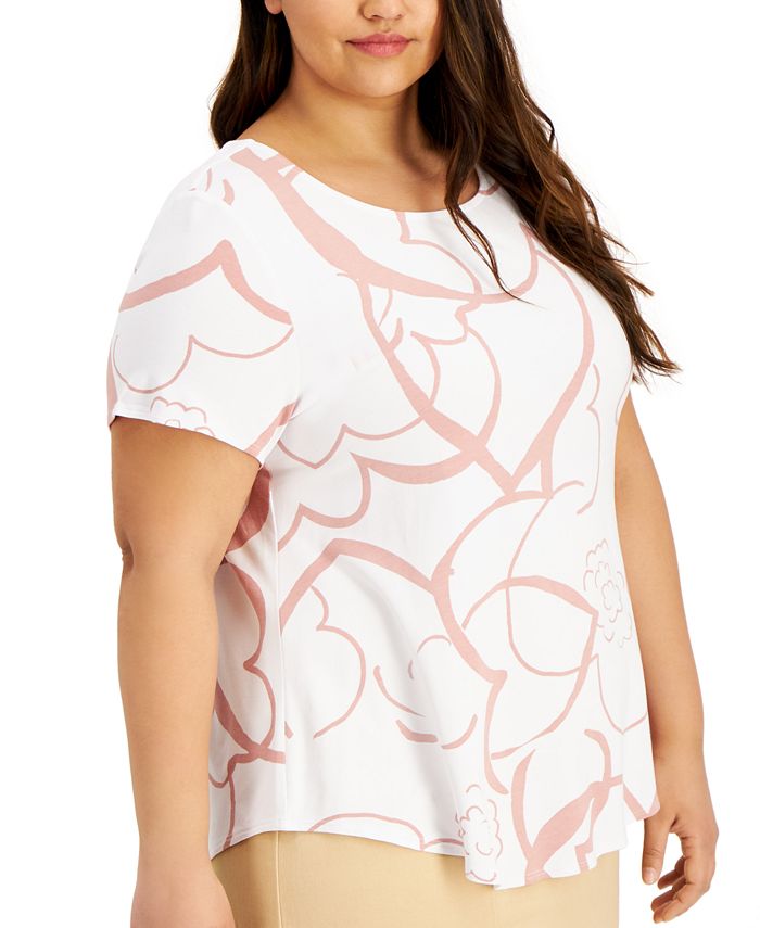 Alfani Plus Size Printed T-Shirt, Created for Macy's & Reviews - Tops - Plus Sizes - Macy's