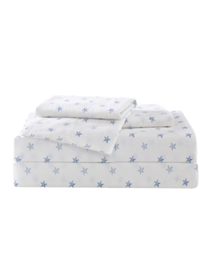 Tommy Bahama Starfish Treasure Washed Cotton King Sheet Set Bedding In Ocean Blue